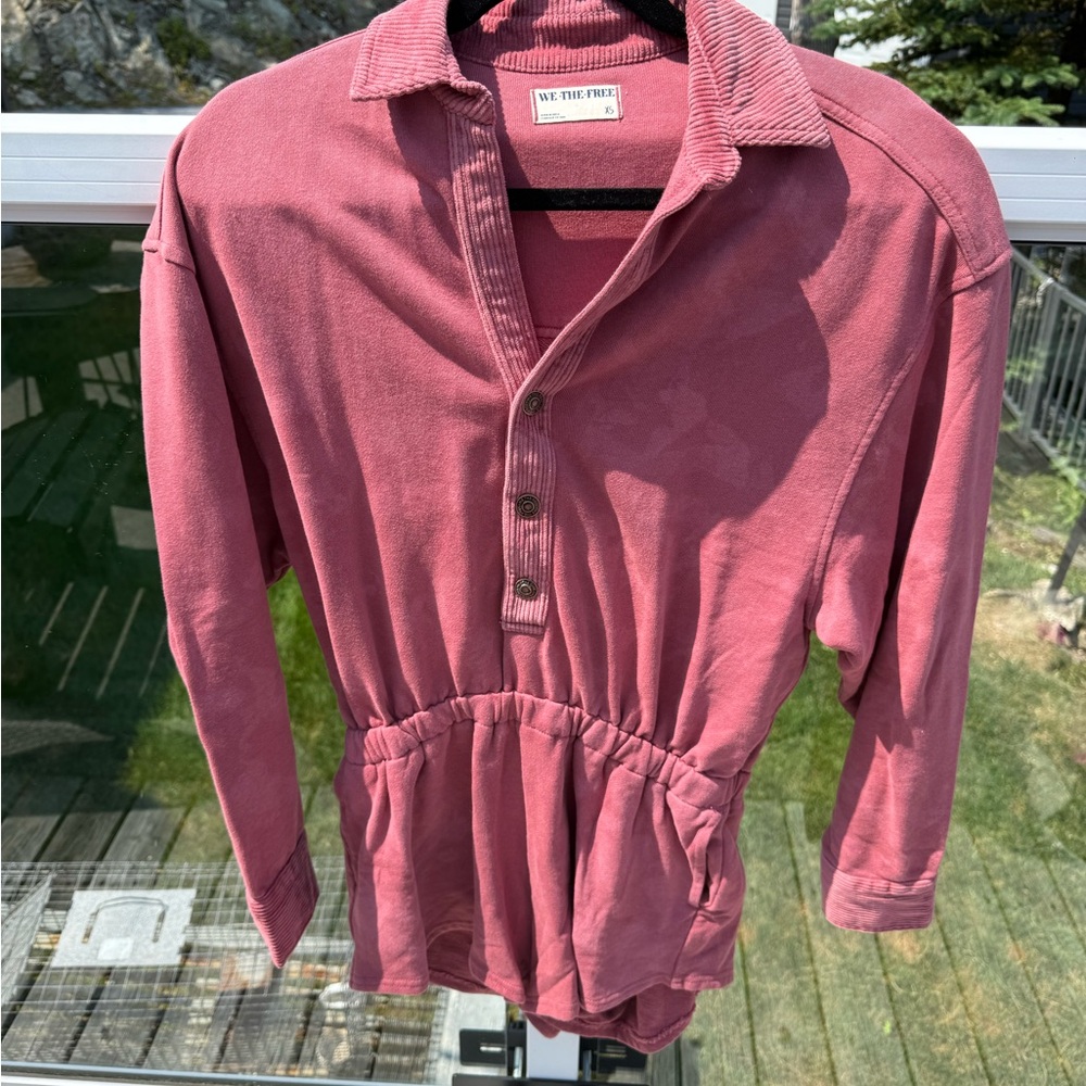 Free People Pink Jumpsuit with Elastic Waist and Relaxed Fit